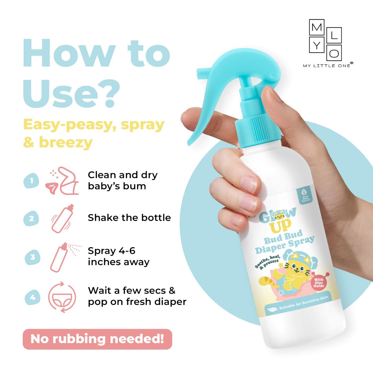 Zinc oxide diaper rash spray safe for newborns sensitive skin