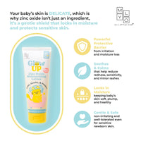 Gentle zinc oxide lotion with plant extracts for sensitive baby skin