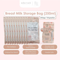 MyLO Breast Milk Storage Bag (10bags*250ml) with Oxygen Barrier, Pour Spout & Temperature Sensor