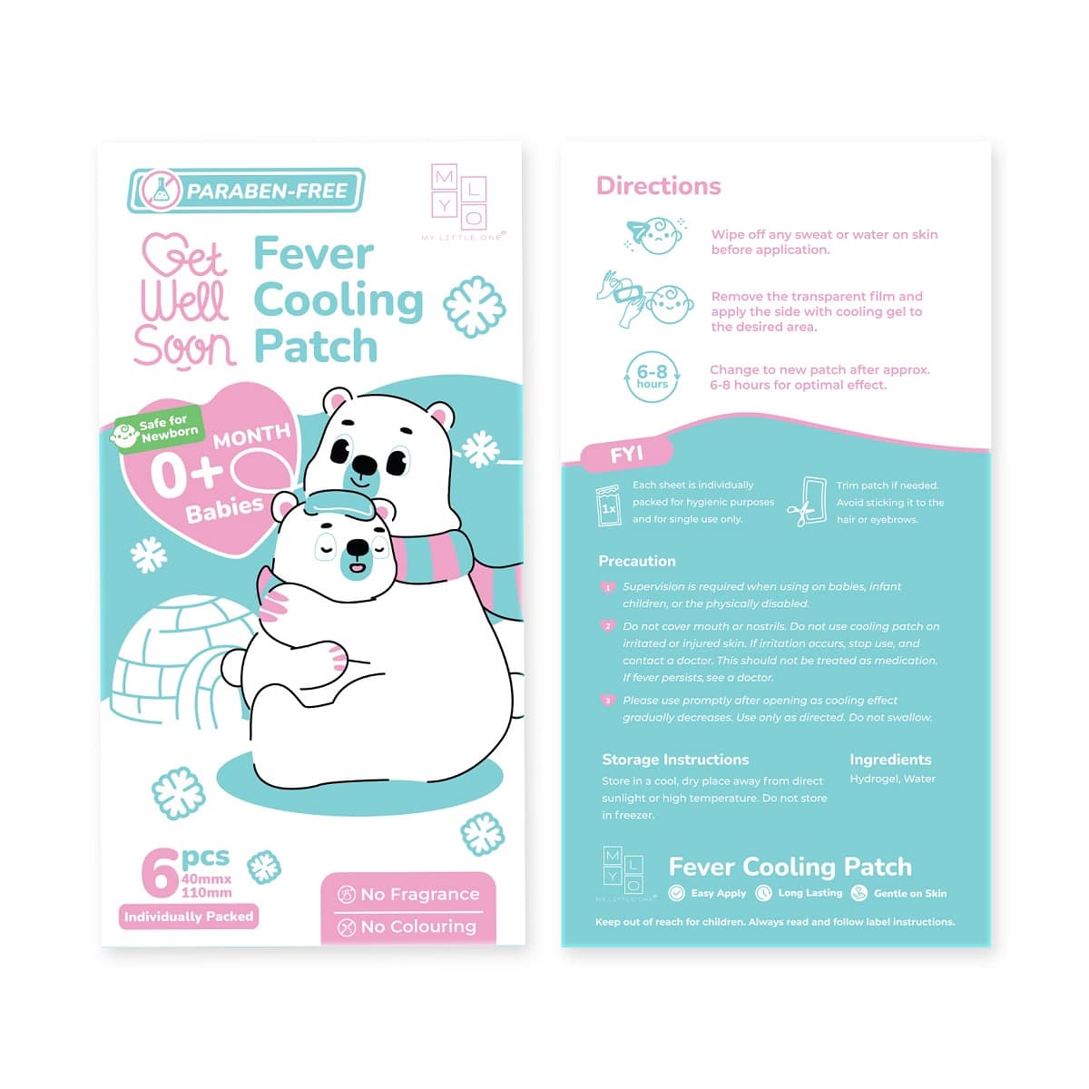 MyLO GWS Paraben Free Fever Cooling Patch (6 Patches / box)