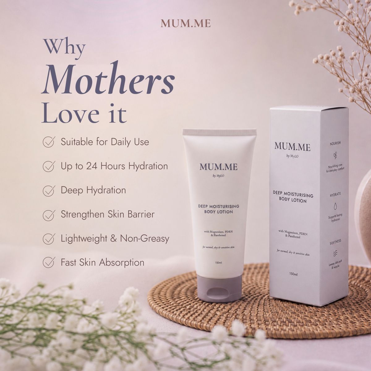 Mum.Me Body Lotion (150ml) - PDRN Deep Moisturising / Warming Comfort