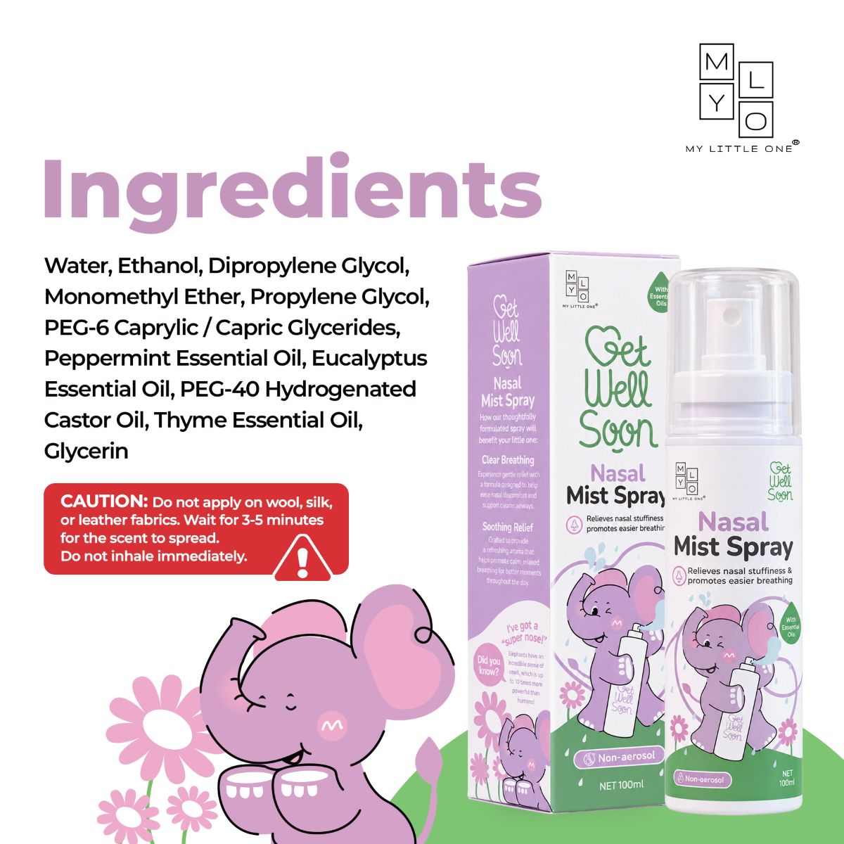 MyLO Breathe Happy Nasal Relief Mist Spray (100ml | Non Aerosol)