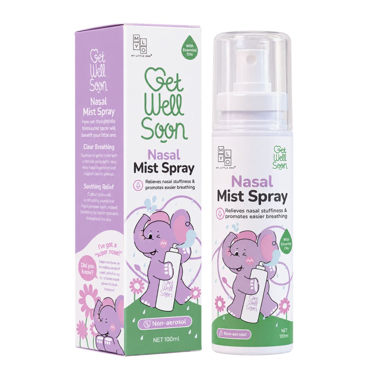 MyLO Breathe Happy Nasal Relief Mist Spray (100ml | Non Aerosol)