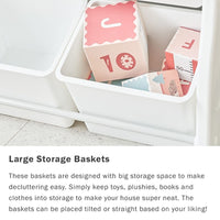 IFAM Design Storage Rack & Bookshelf (2 Large 4 Small Baskets with Cover)