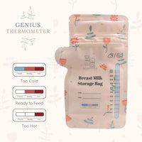 MyLO Breast Milk Storage Bag with Genius Thermometer to show the perfect milk temperature