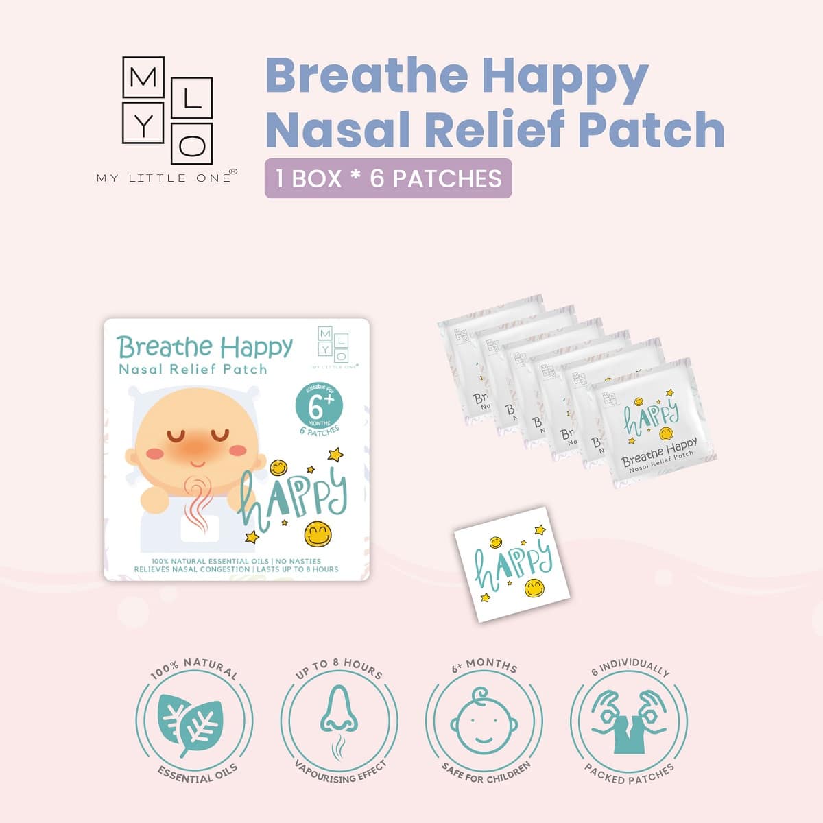 MyLO Breathe Happy Nasal Relief Patch (6 patches / box)