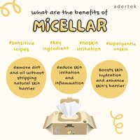 What are the benefits of micellar water - micellar water is one of the key ingredient for rico sensitive wipes that helps with reducing skin irritation and enhance skin barrier